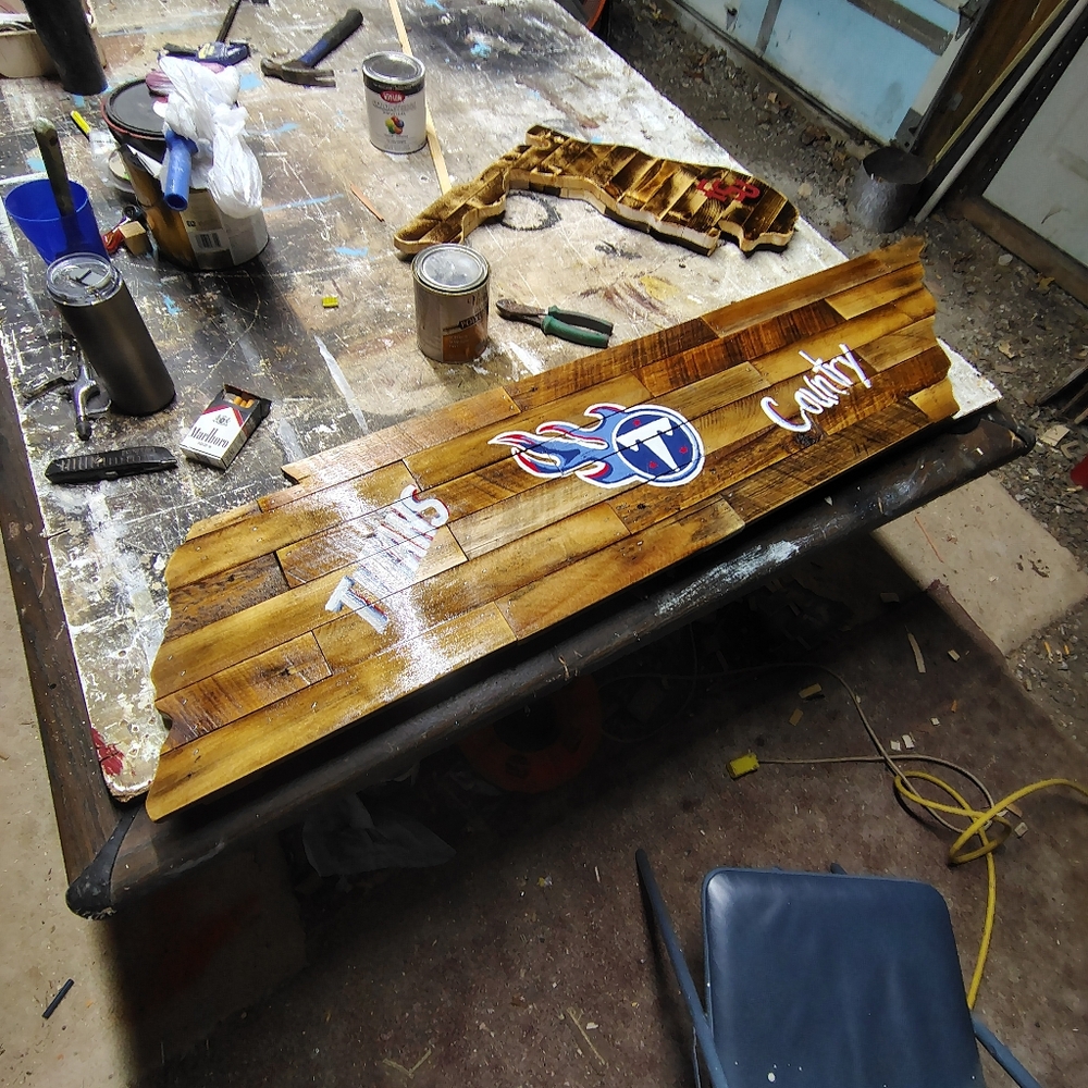 Reclaimed wood titans sign